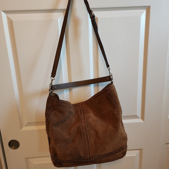 Ralph Lauren Baswick Brown Suede Hobo Bag - Picture 11 of 16